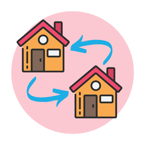 The illustration symbolizes settling in when renting a home.