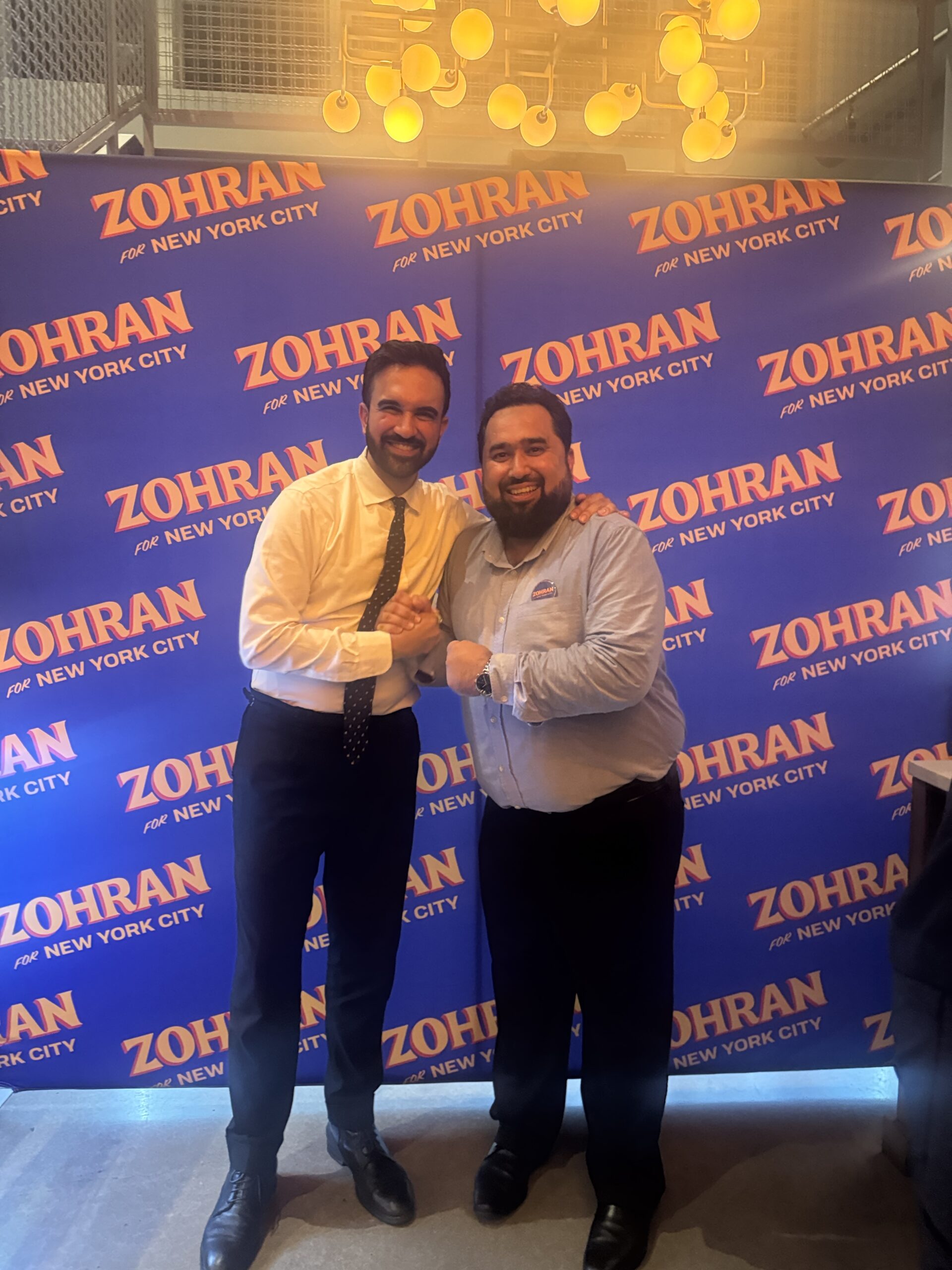 Shabir Ahmad and Zohran Mamdani in NYC