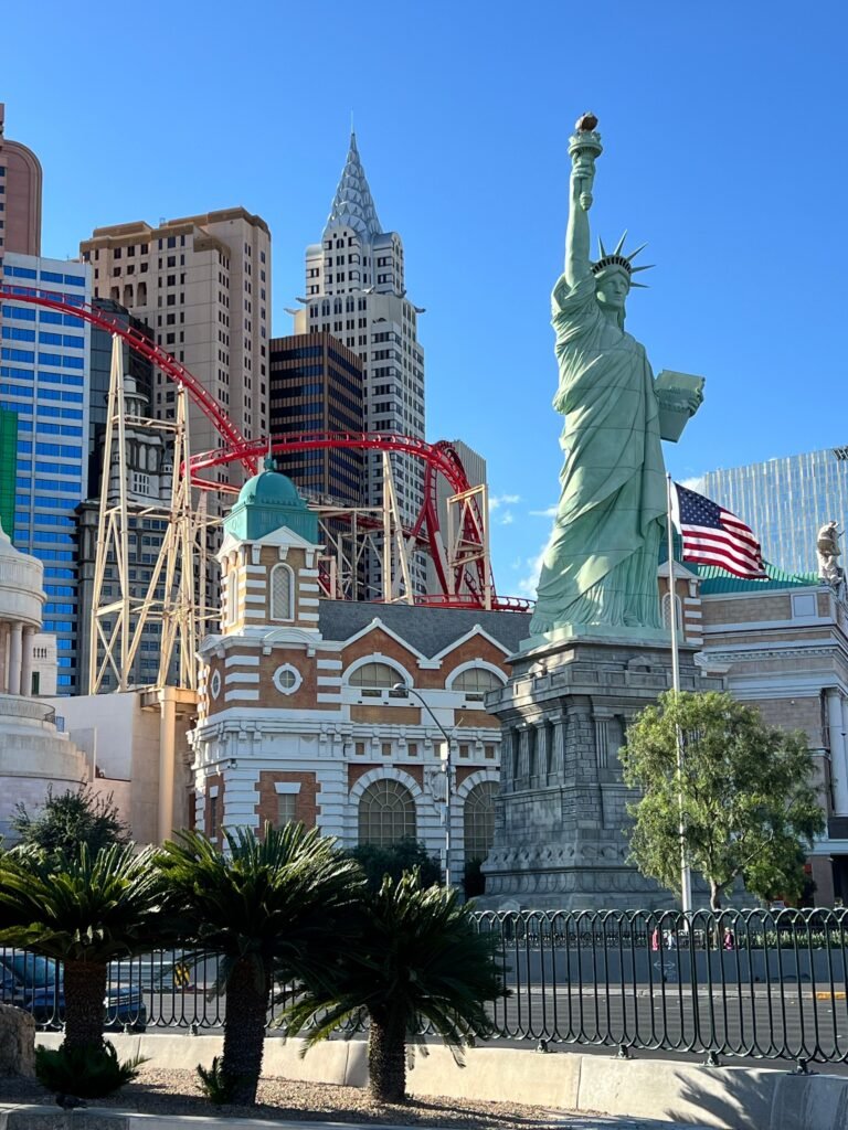 pexels photo 38407626 38407626 Statue of Liberty replica at New York-New York Hotel, Las Vegas under clear sky.